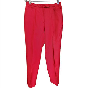 Elegant Red Women's Wool Trousers